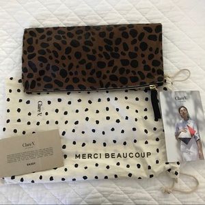 Clare V Calfhair Fold Over Clutch